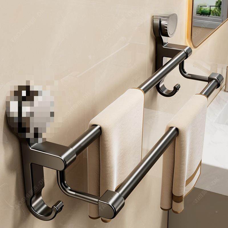 陶吸盘卫生毛巾UJW架壁挂免间打孔置物架浴子室毛巾双市杆洗手间