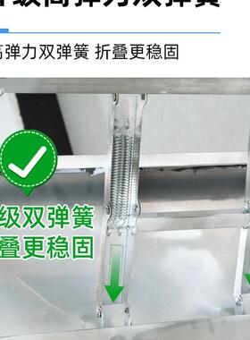 加厚不锈烧钢长折叠桌餐家F97TJ65M用长条桌子商用方形户外烤摆摊