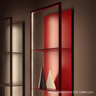 一字层板展示架隔板分层客酒多层书架壁挂厅轻柜奢发光墙ULP上物