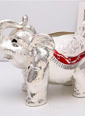 创大象纸巾意纸纸巾盒泰国大象巾款抽纸盒家用高档工艺品摆件居锌