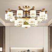 全新中式 铜吊397灯客厅灯实现代约中简国风别墅大厅灯茶室复古灯