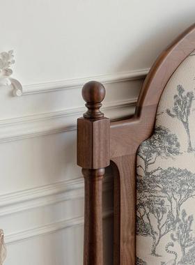 仲夜艺床法式复古软包1.夏8米实木床白蜡木布QAQ1.5米双人床床