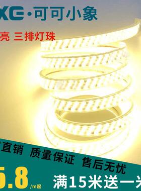 超亮高亮le3灯带三排285户外防d水装饰线光灯带220v双排92385灯条
