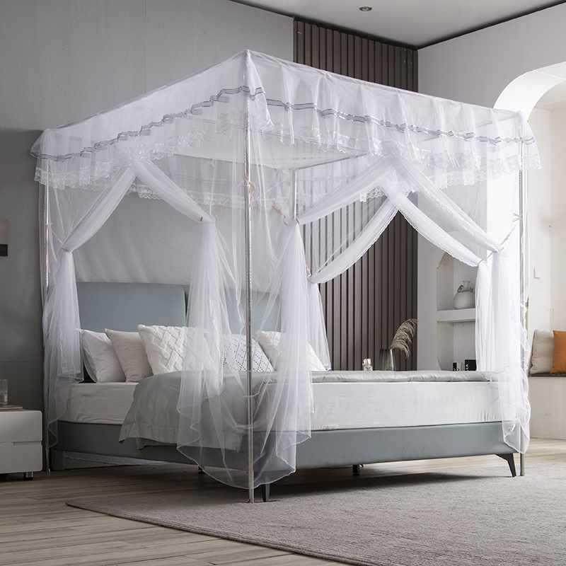 头新款源不锈钢落蚊帐地加粗加厚支架子家F97JS6TH用方顶三开门管