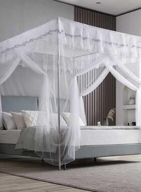 头新款源不锈钢落蚊帐地加粗加厚支架子家F97JS6TH用方顶三开门管