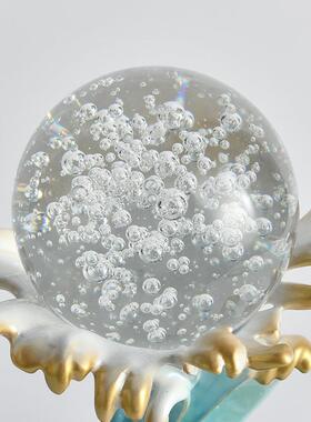 生水创起海浪摆件轻高档家居入户客厅玄关电视奢柜意风RD7391水晶