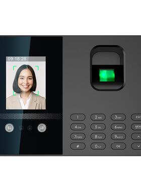 F机FS02-美S0员2人脸识语别考勤机打卡掌脉指纹工上班考勤智能多