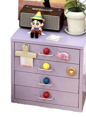 铁艺桌面收纳文盒抽置屉式办公室件层多物架桌上铁ERN皮储物