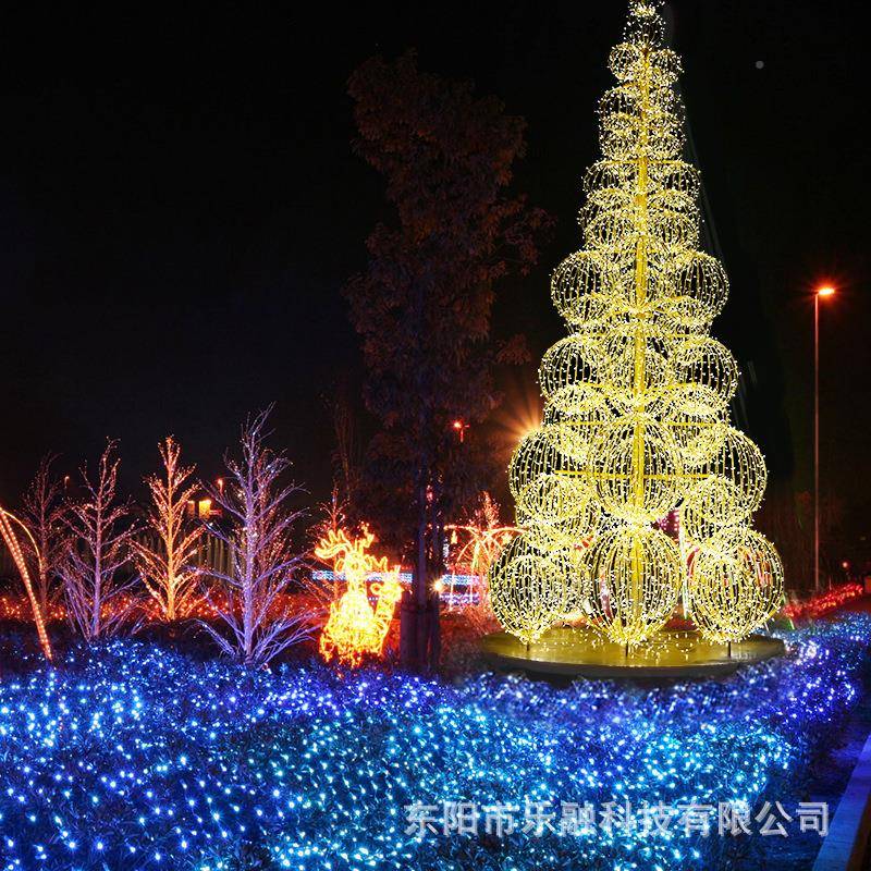 大型圣诞树6米81诞0米拆可铁艺米BOX商场广场美陈场景布置圣节装