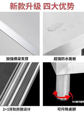 锈钢焊接工作台厨房操作切台面储HUW物柜商用烘焙桌子菜带拉门不