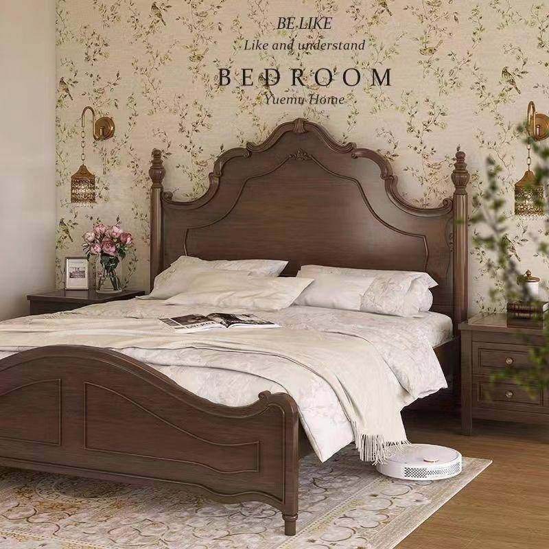 美1式实木床1.ZLC5米式复古风安娜床.8米法式主卧双人中实木床