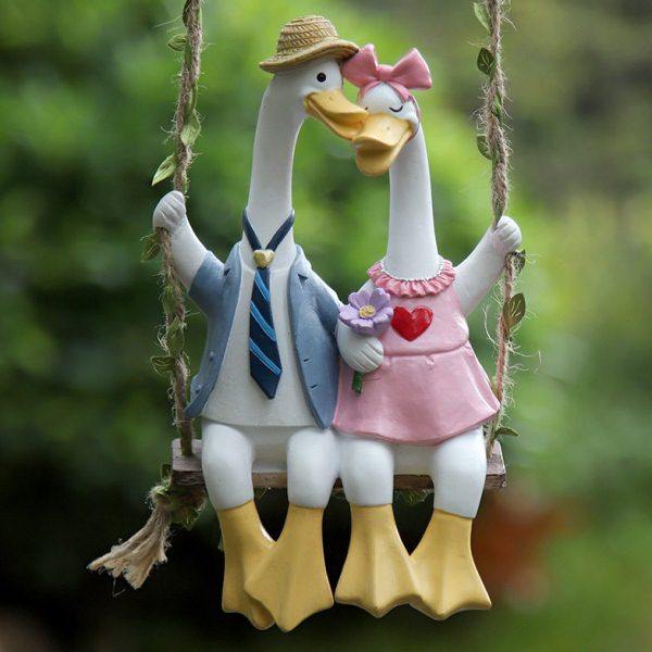 庭院摆件阳台布置户外假山流水装饰别墅花园树脂鸭子荡秋千造景,家居饰品,户外/庭院摆件,淘宝优惠券,粉丝福利购,淘宝优惠卷