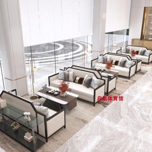 售楼处部新中式洽谈沙发实木桌椅酒店会所茶楼大厅样板房接待卡座