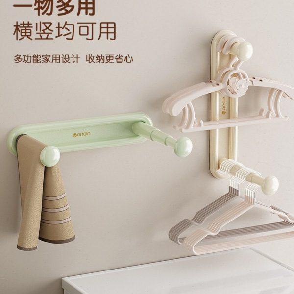 衣架收纳架免打孔壁挂式放晾衣架阳台家用收纳整理架多功能挂钩杆,收纳整理,衣架收纳架/盒,淘宝优惠券,粉丝福利购,淘宝优惠卷
