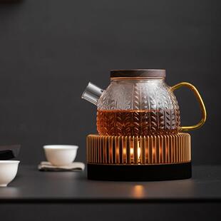 轻奢日式蜡烛温茶炉公道杯茶壶加热保温底座家用酒店小巧暖茶炉