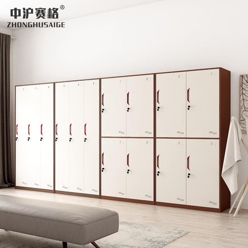 钢制更衣柜存物柜四门六门员工换衣柜铁皮柜存包柜储物组合套色