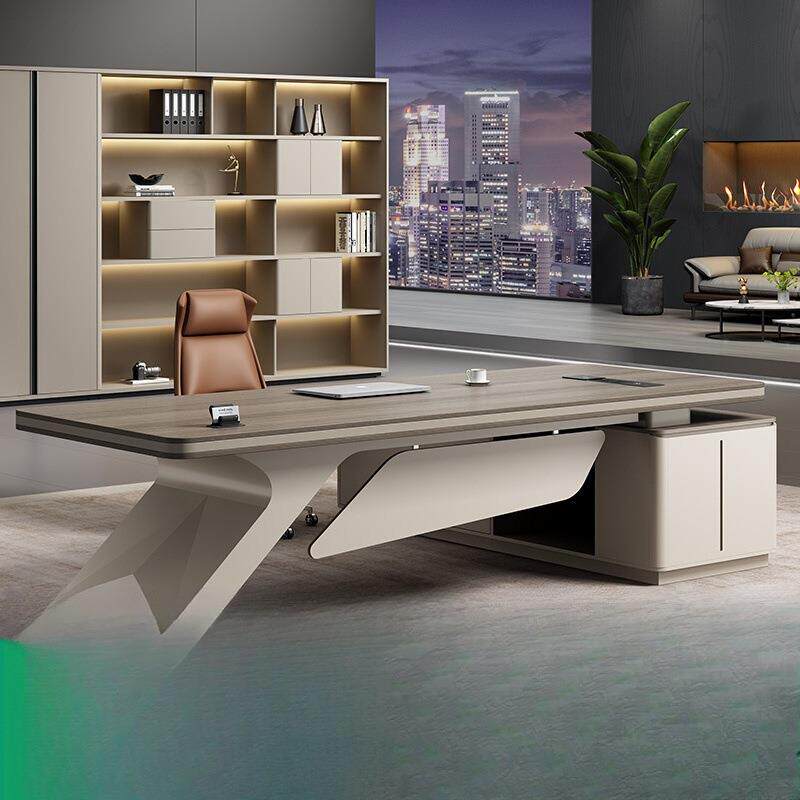老板办公桌简约现代总裁领导董事长办公室大班台主管经理桌椅组合