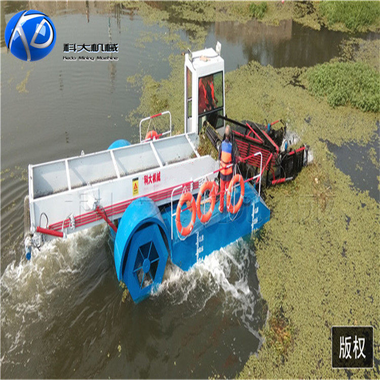 天津河道水面清理水草船保洁船全自动打捞水草船现货