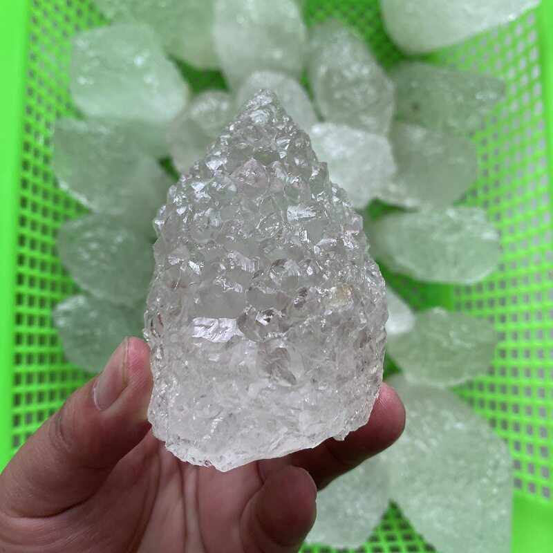 佛顶水晶原石骨干能量石冰糖水晶冥想摆件白水晶