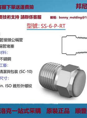 SS-6-P-RT世伟洛克Swagelok公称管接头用管帽和堵塞