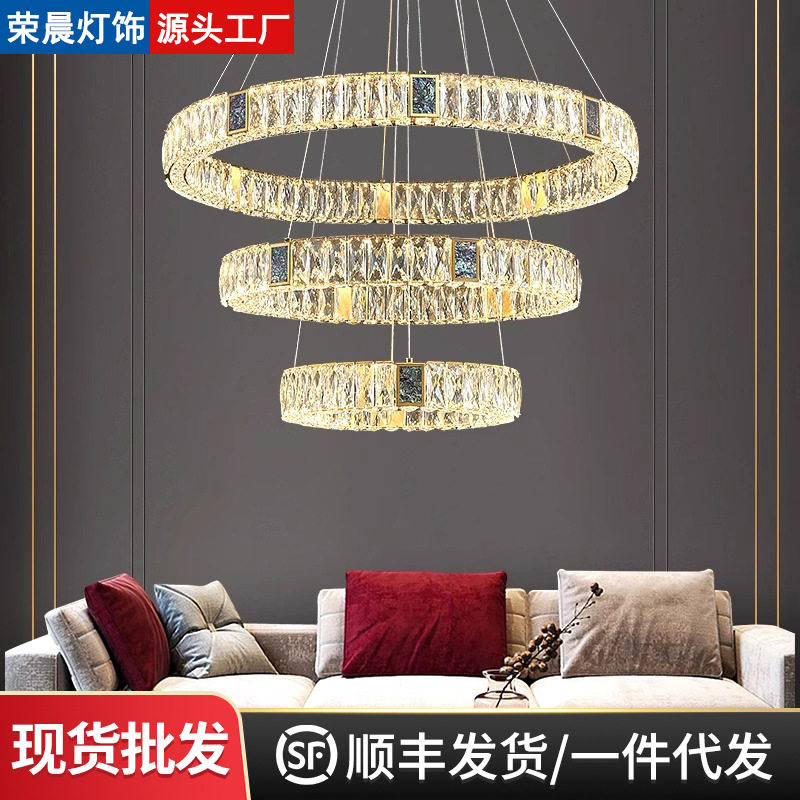 意大利设计师水晶吊灯个性创意客厅灯家用大厅主灯别墅挑空大吊灯