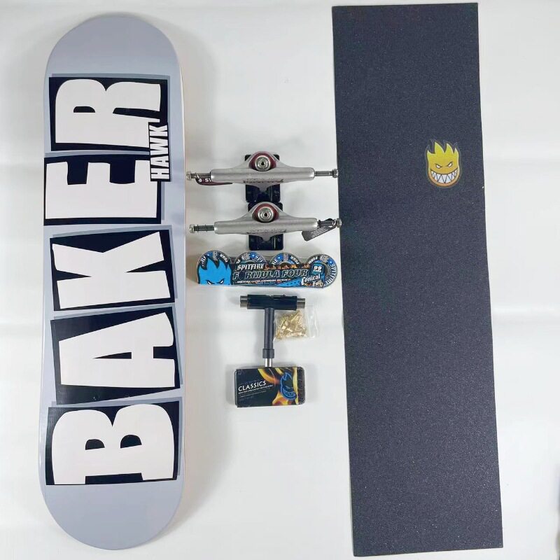 baker双翘四轮滑板8.0寸全加枫木动作技巧组装整板一套skateboard