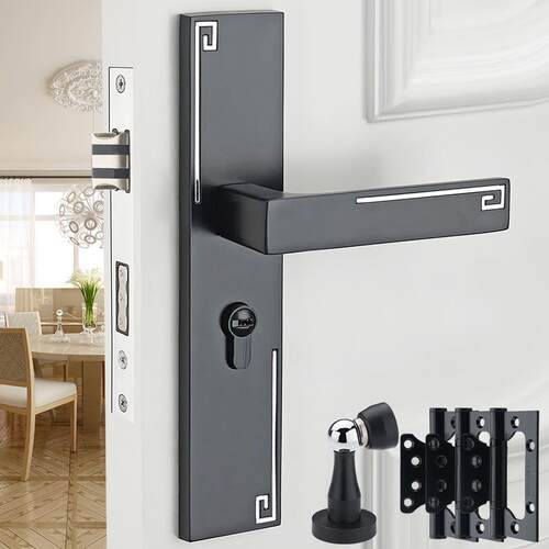 具卧室房门锁木门锁室内把手家用门锁通用型铝合金卫生间静音极简