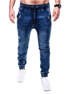 Men's Vintage Stretch Cotton Jeans Blue Skinny Jogging Smart