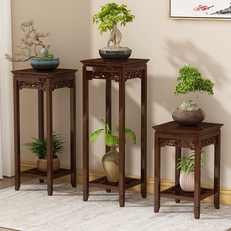 花盆架客厅落地式室内中式花架子置物架阳台实木花架仿古花架花几