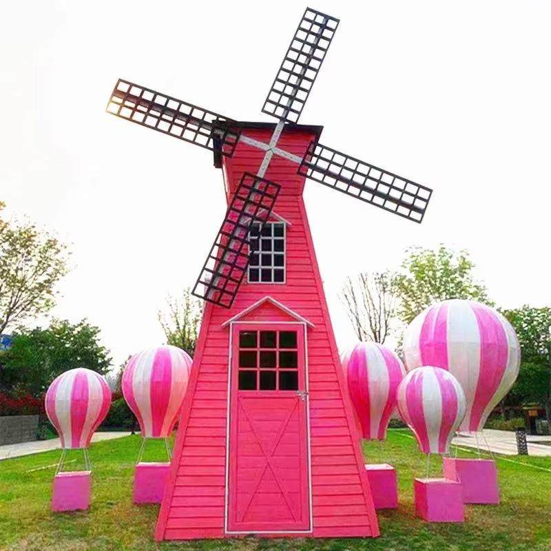 户外广场大型防腐木荷兰景观风车幼儿园室外木制电动旋转装饰摆件,农用物资,其他肥料,淘宝优惠券,粉丝福利购,淘宝优惠卷