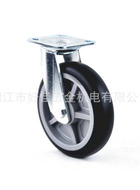 200X50mm静音弧面黑色B款TPR万向脚轮