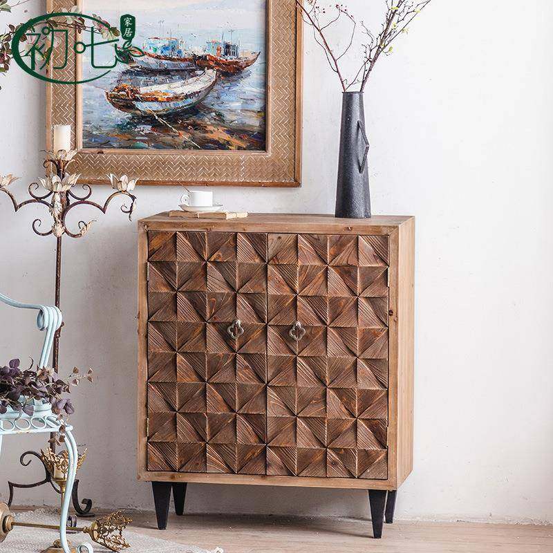 美式复古客厅沙发边柜实木雕花装饰柜储物柜做旧入户玄关柜斗柜,农用物资,其他肥料,淘宝优惠券,粉丝福利购,淘宝优惠卷