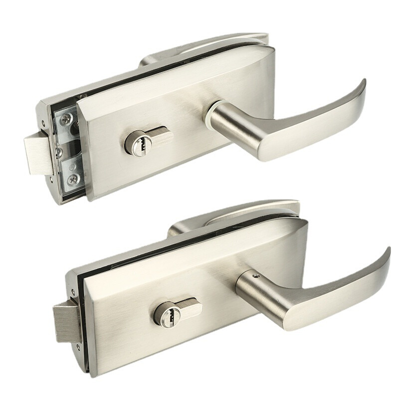 玻璃门执手锁办公隔断门锁玻璃门锁单门双开玻璃锁办公室门把手锁