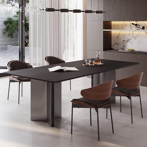 德利丰岩板餐桌家用意式极简现代简约轻奢长方形黑色岩板餐桌椅,住宅家具,岩板餐桌,淘宝优惠券,粉丝福利购,淘宝优惠卷