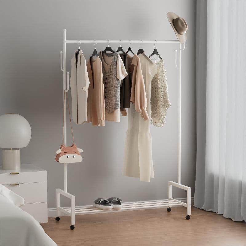 奶油风带轮可移动衣帽架简约客厅金属衣服收纳架子家用落地挂衣架,节庆用品/礼品,新娘配件,淘宝优惠券,粉丝福利购,淘宝优惠卷