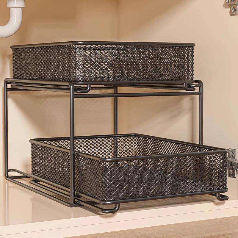 橱柜拉篮可抽拉厨房柜内下水槽分层置物架调料碗碟盘抽屉式收纳盒,智能设备,其他智能设备,淘宝优惠券,粉丝福利购,淘宝优惠卷