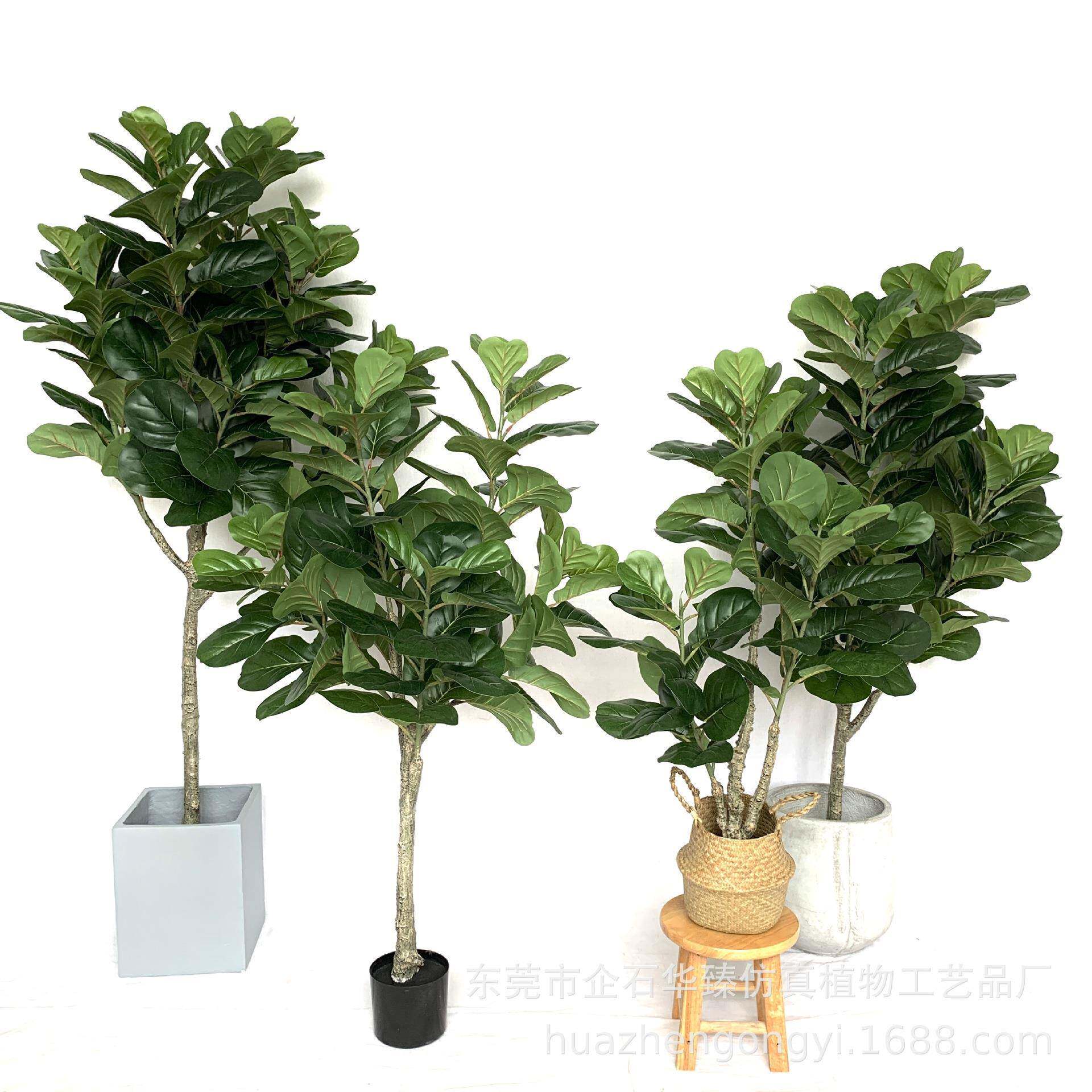 仿真琴叶榕葫芦树北欧落地盆栽家居客厅办公室盆栽民俗绿植装饰