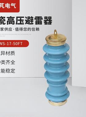 陶瓷高压避雷器YSWS-17-50FT高压蓝色陶瓷避雷器户外避雷器