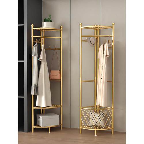 挂衣架转角衣帽架落地家用卧室墙角挂衣服架子简易衣架收纳置