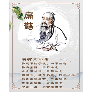 扁鹊六不治图片高清海报挂画养生馆贴画自粘广告图片行医十不治图