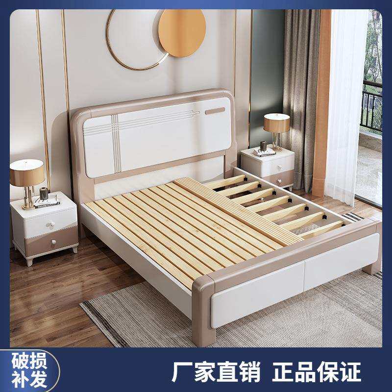 现代简约实木床1.8米主卧双人床1.5M单人经济型高箱储物大床单