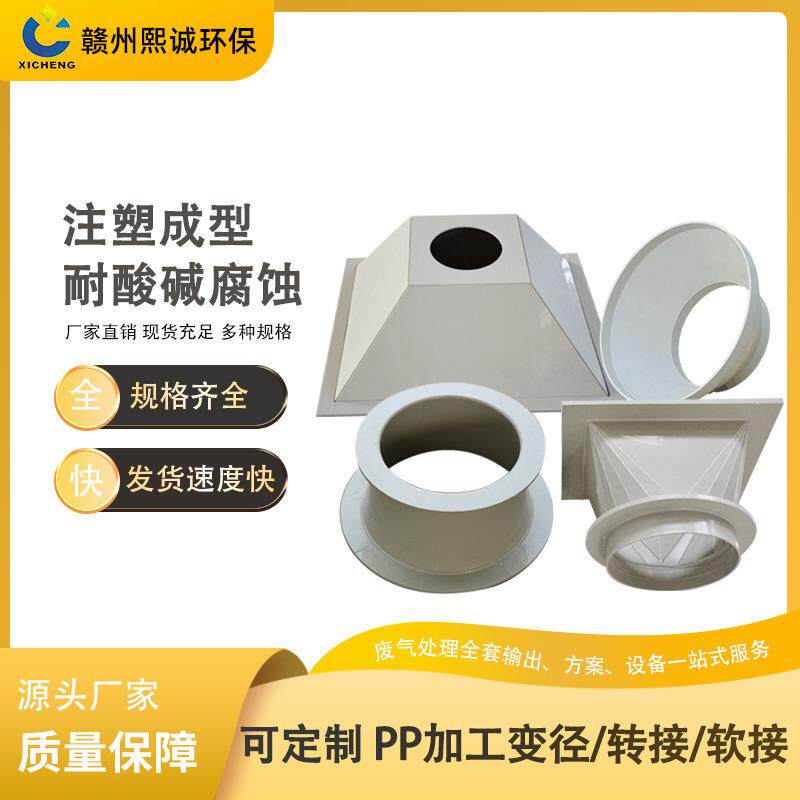 PP加工变径风管方变圆PVC软连接大小头天方地圆方转圆软管管路