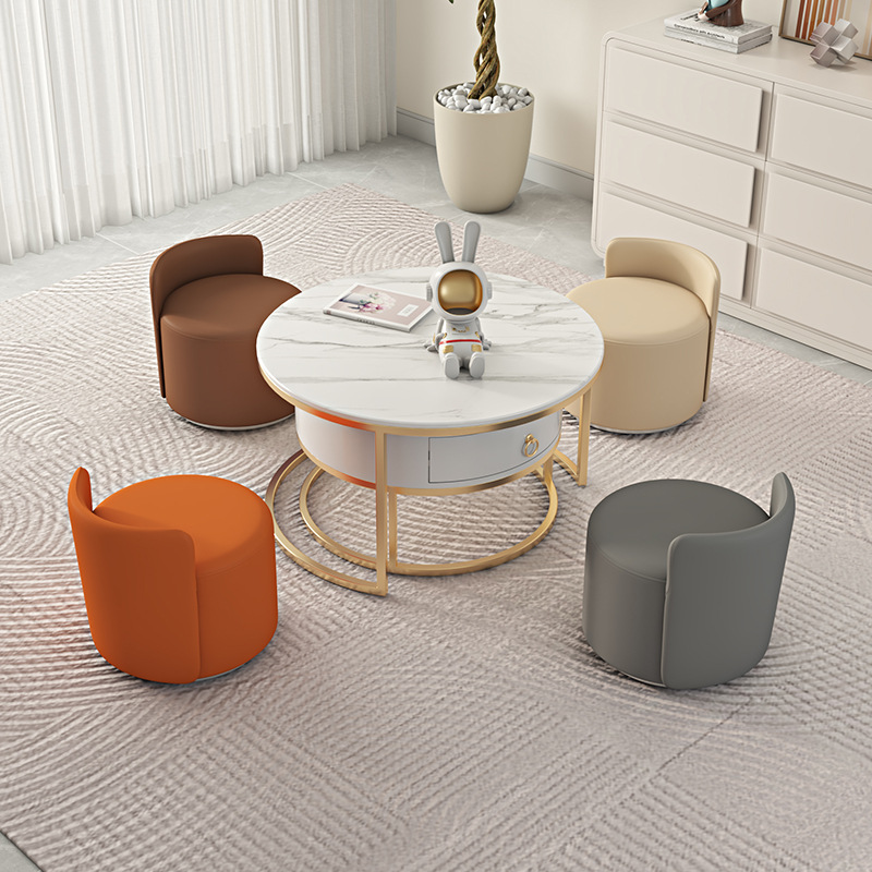 家用矮凳皮凳客厅儿童椅实木靠背小圆凳茶几凳入户门玄关换鞋凳子