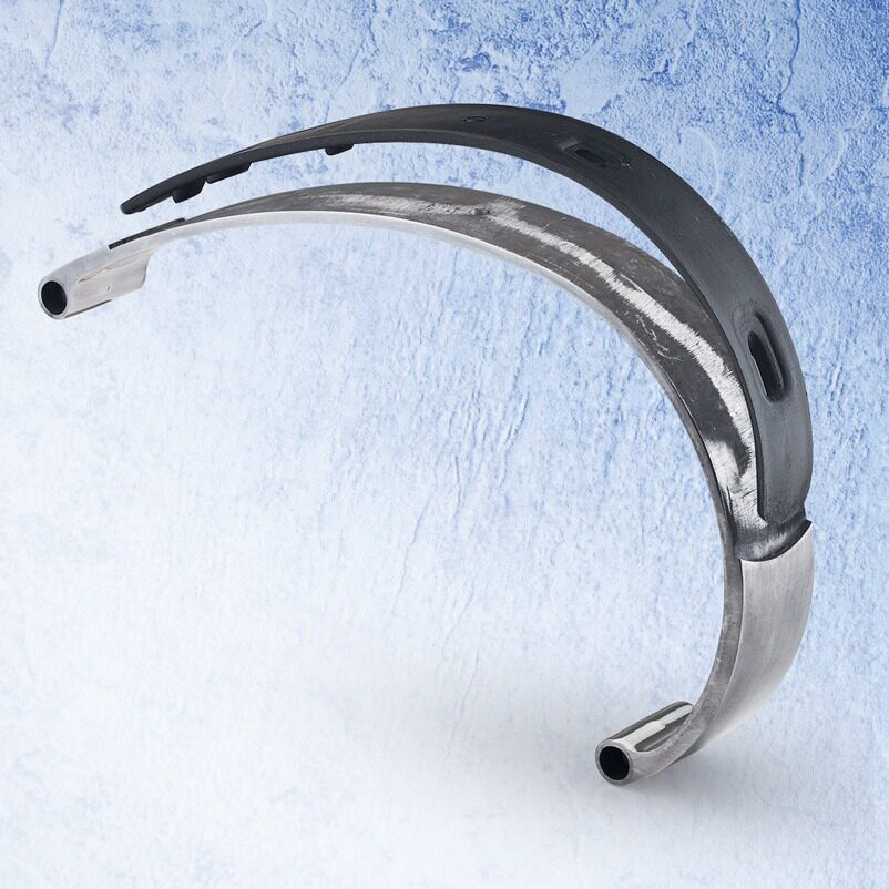 优质铝合金压铸办公转椅扶手 表面抛光处理 大弯扶手 配胶面