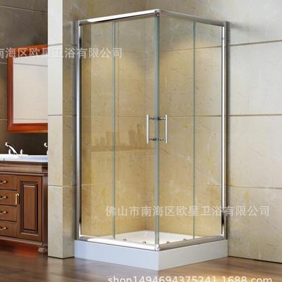 北美出口淋浴房L型不锈钢合页平开门EN12150钢化玻璃认证