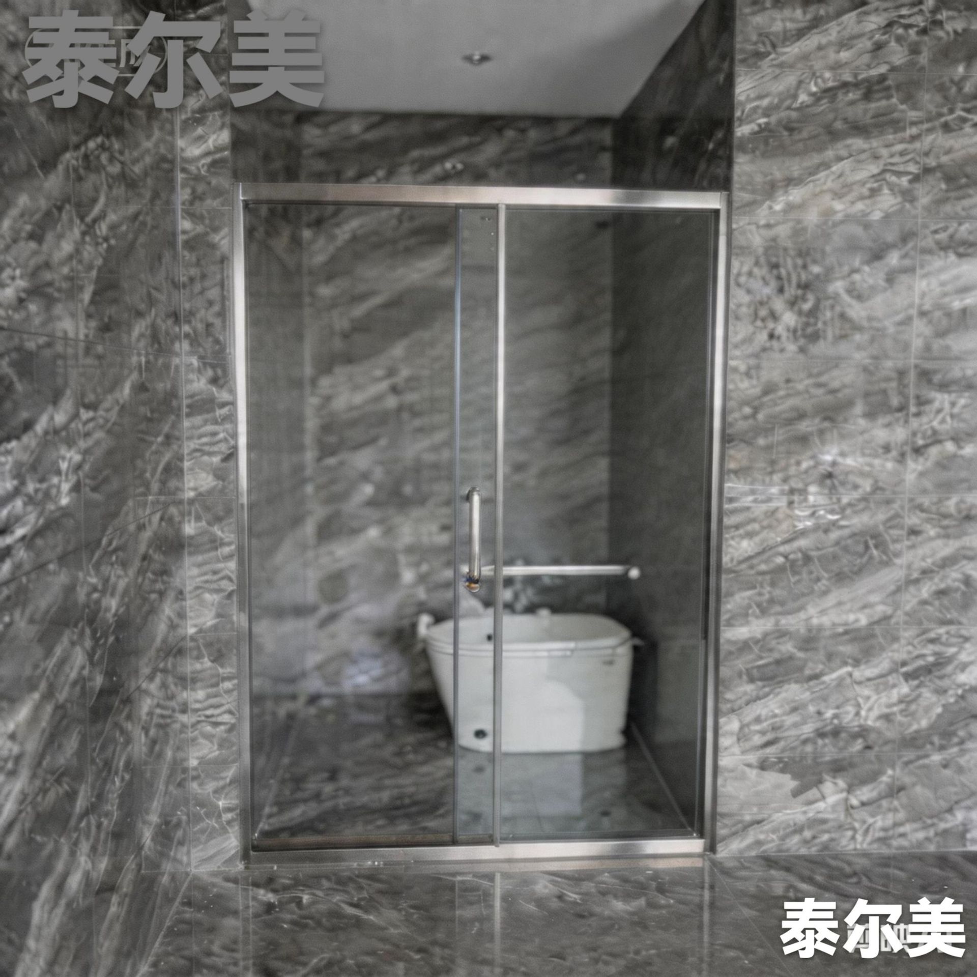 一字型淋浴房家用浴屏淋浴隔断浴室隔断沐浴房洗澡间干湿分离玻璃