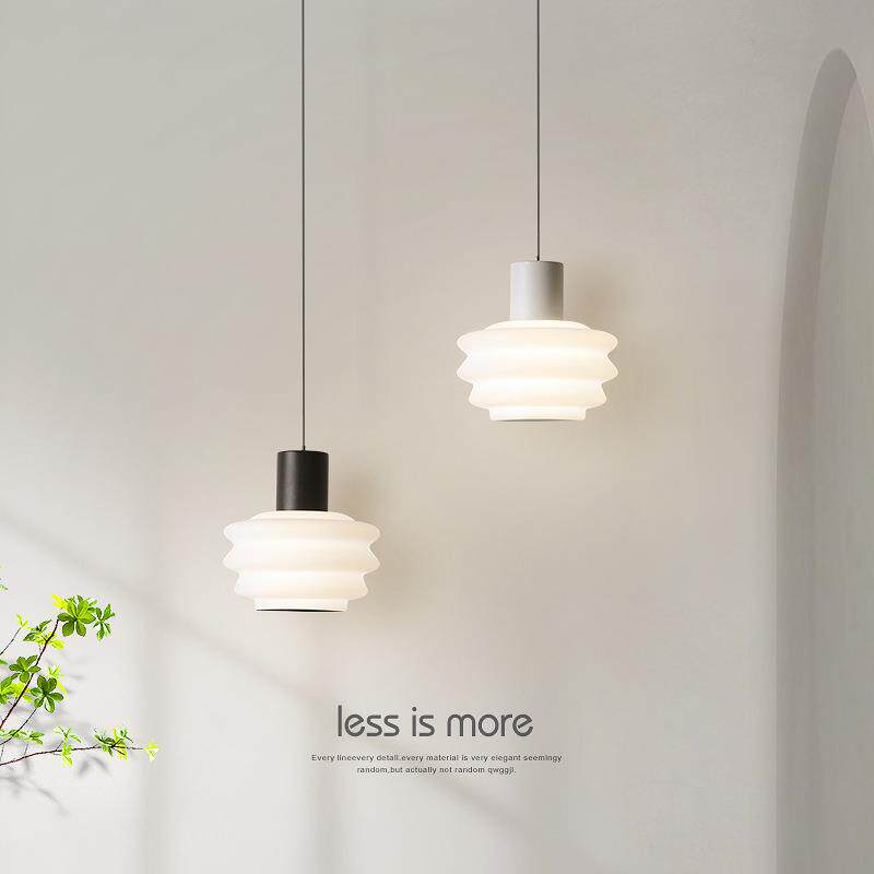 卧室床头吊灯2023新款感北欧奶油风餐厅吧台书房单头吊线灯