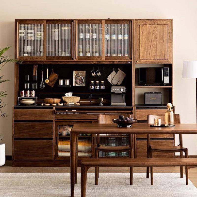 北美茶水餐边实木胡桃木色岩板橱柜储物柜客厅一体靠墙酒柜北欧,纺织面料/辅料/配套,纺织机械配件,淘宝优惠券,粉丝福利购,淘宝优惠卷