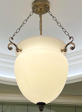 法式复古全铜玻璃吊灯花苞客厅餐厅卧室过道玄关美式中古楼梯吊灯