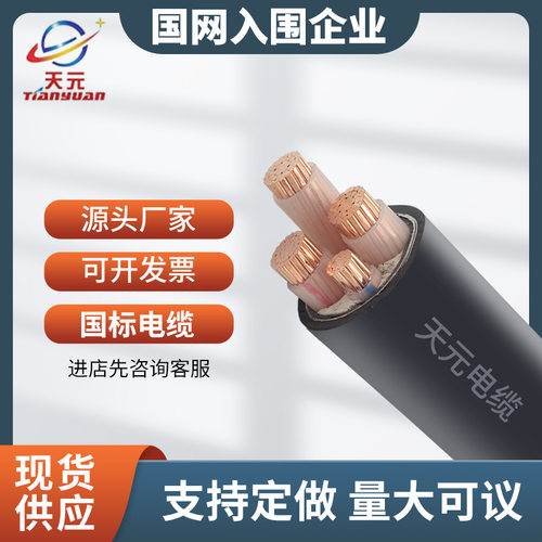 阻燃线150 185 240 300平方3+2 4+1 5芯铜芯铠装线 YJV22电缆线